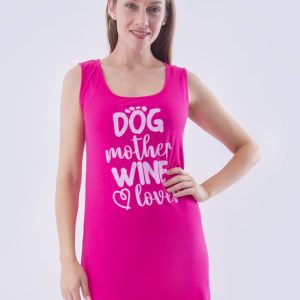 CMS0040 – camisón sin manga DOG MOTHER WINE LOVER