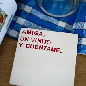 Posavasos Amiga, un vinito y cuéntame