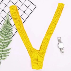Body tipo mankini elástico para hombre con tirantes en V