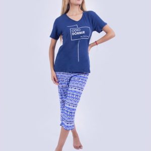 Jmc0154 – pijama mujer capri ODIO DORMIR (DIJO NADIE NUNCA)