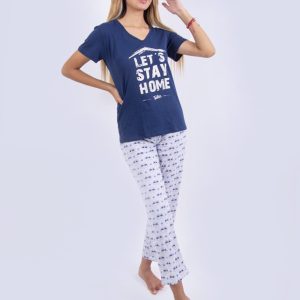 Jml0183 – pijama mujer pantalon LET’S STAY HOME