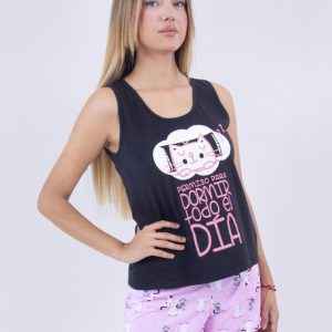 Jms0268 – pijama mujer short PERMISO PARA DORMIR TODO EL DÍA