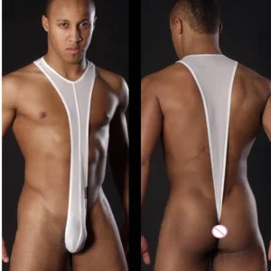 Tanga erótica y sexy para hombre – Mankini de cintura baja y body SM para hombre