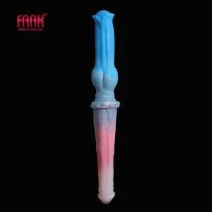 FAAK Consolador doble de 40 cm de largo - Diseño de nudo colorido para un juego intenso