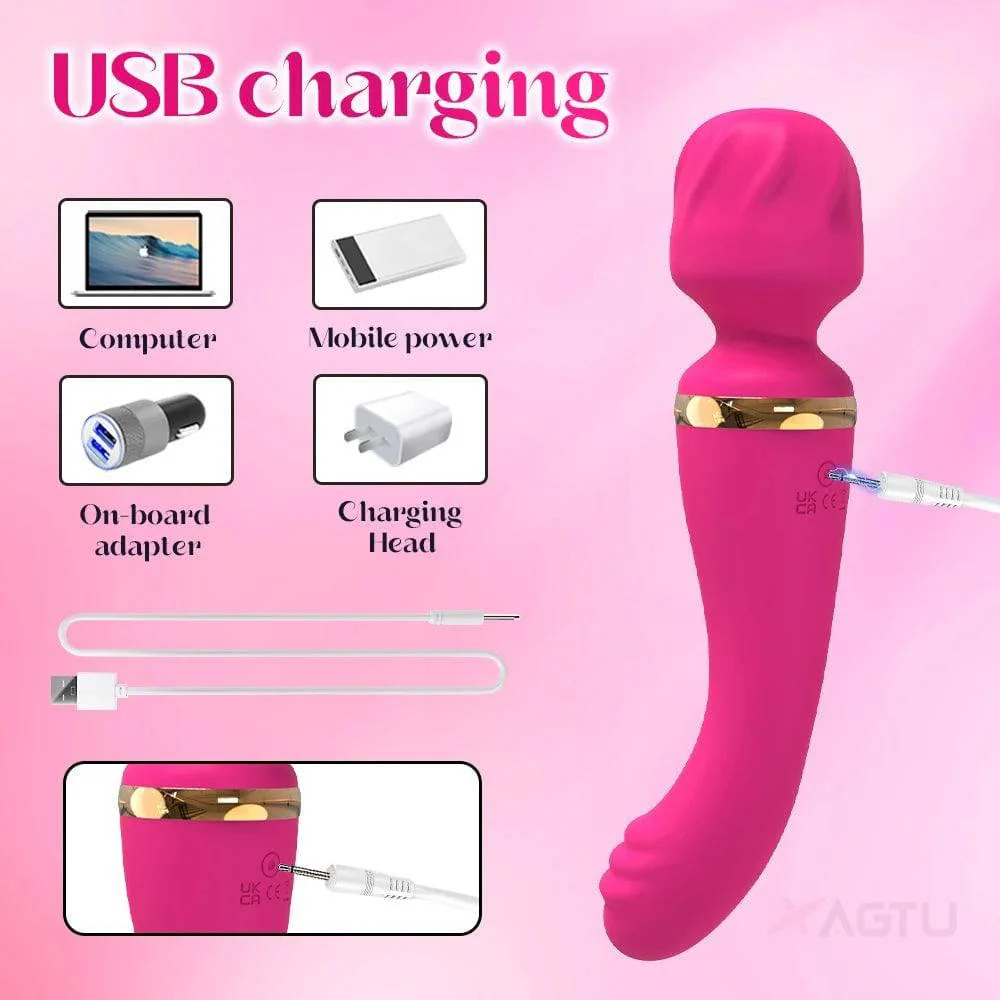 Vibrador AV de 2 motores para mujeres, estimulador del clítoris y punto G, masajeador vaginal recargable por USB, juguete sexual femenino, productos para adultos - Imagen 4