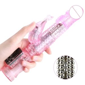 Vibrador de conejo potente y con empuje – Masajeador realista de punto G y clítoris